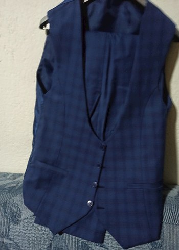 Lacivert Kareli Erkek Takım Ceketi - Görsel 4