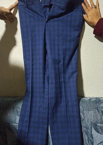 Lacivert Kareli Erkek Takım Ceketi - Görsel 6