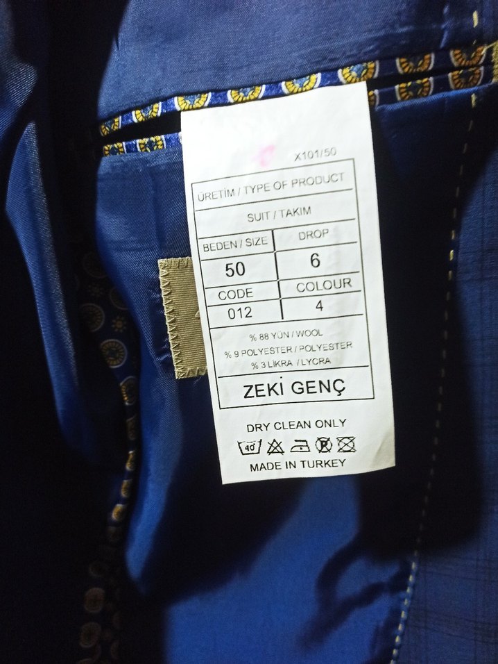 Lacivert Kareli Erkek Takım Ceketi - Görsel 5
