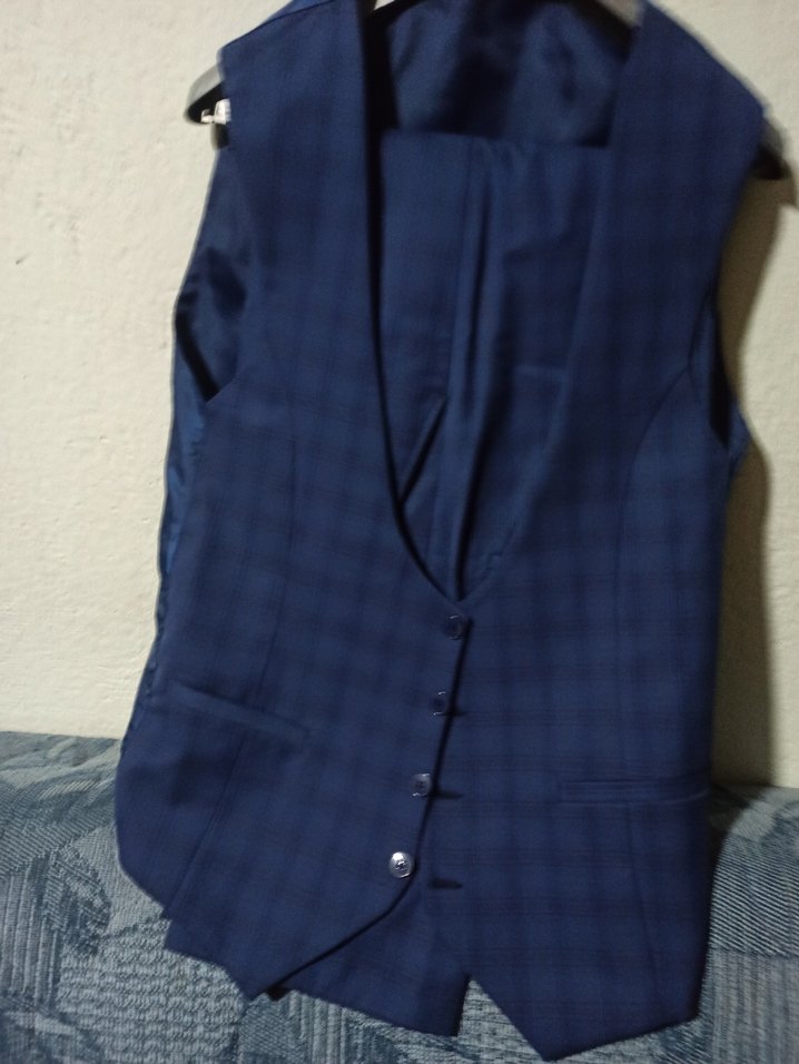 Lacivert Kareli Erkek Takım Ceketi - Görsel 4