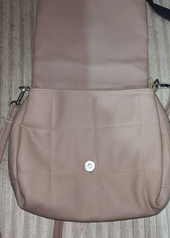 Bej Deri Kadın Omuz Çantası - Görsel 2