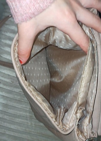 Bej Deri Kadın Omuz Çantası - Görsel 4