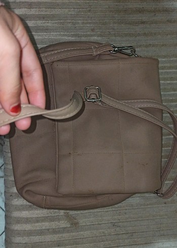 Bej Deri Kadın Omuz Çantası - Görsel 5