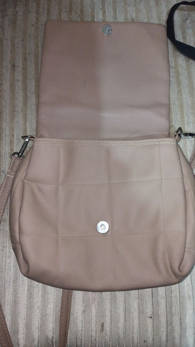 Bej Deri Kadın Omuz Çantası - Görsel 2