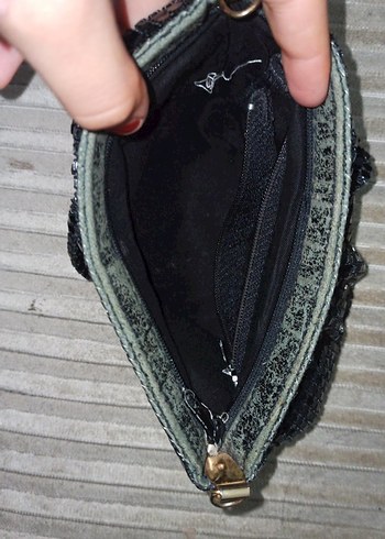 Siyah Payetli Kadın Portföy Çanta - Görsel 2