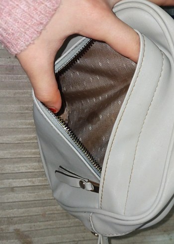 Bej Deri Kadın Günlük Çanta - Görsel 2