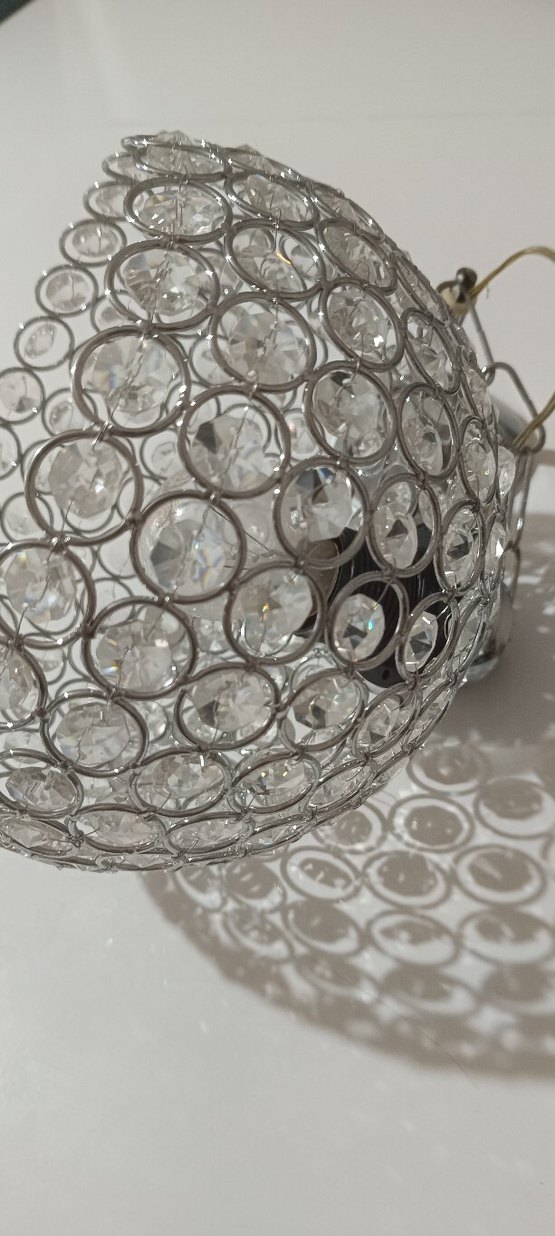 Gri Kristal Detaylı Avize Abajur - Görsel 3