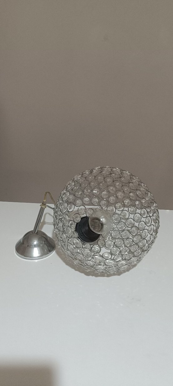 Gri Kristal Detaylı Avize Abajur - Görsel 2