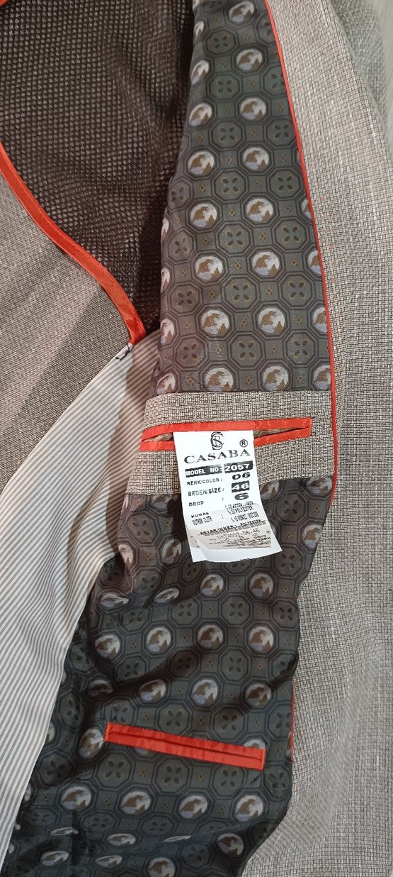 Gri Erkek Düğmeli Ofis Takım Elbise Ceketi - Görsel 2