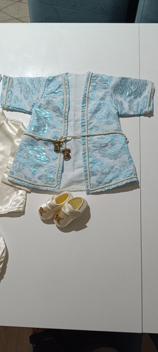 Nakışlı Beyaz kaftan mevlüt Çocuk Takımı - Görsel 3