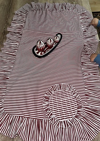 Beden Bordo Modern Klasik Baskılı Masa Örtüsü