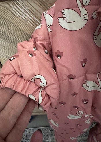 Pembe Baskılı Fermuarlı Bebek Tulumu - Görsel 4