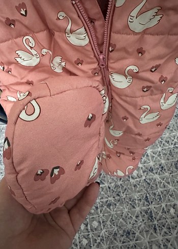 Pembe Baskılı Fermuarlı Bebek Tulumu - Görsel 5