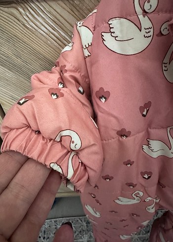 Pembe Baskılı Fermuarlı Bebek Tulumu - Görsel 3