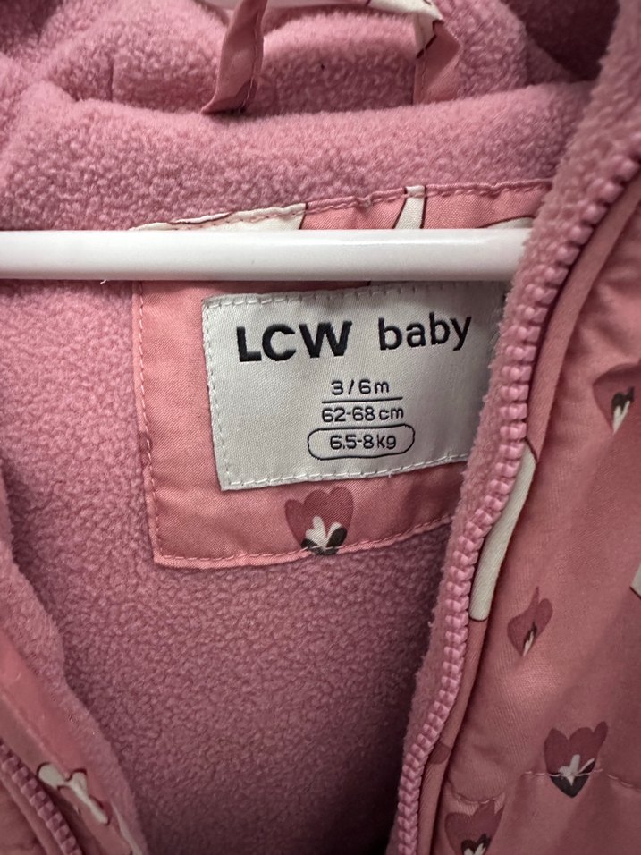Pembe Baskılı Fermuarlı Bebek Tulumu - Görsel 2