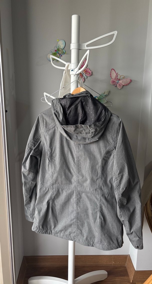 Gri Midi Boy Kadın Ceket, Kemerli, Uzun Kollu - Görsel 3