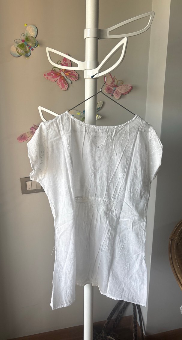 Dantel Detaylı Beyaz Bluz - Görsel 2