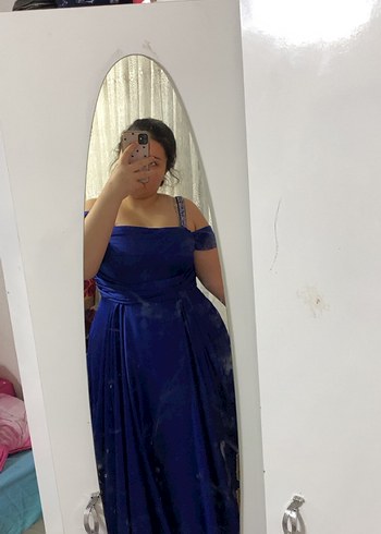 Koyu Mavi Fermuarlı (Abiye) Mezuniyet Elbisesi - Görsel 3