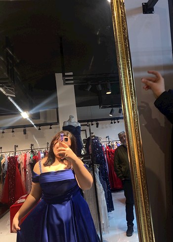 Koyu Mavi Fermuarlı (Abiye) Mezuniyet Elbisesi - Görsel 2