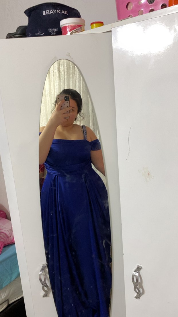 Koyu Mavi Fermuarlı (Abiye) Mezuniyet Elbisesi - Görsel 3