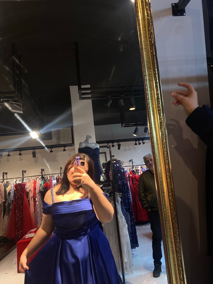 Koyu Mavi Fermuarlı (Abiye) Mezuniyet Elbisesi - Görsel 2