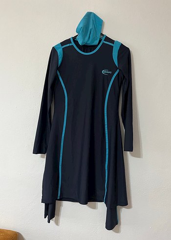 Uzun Kollu Lacivert Tesettür Mayo Takımı - Görsel 2