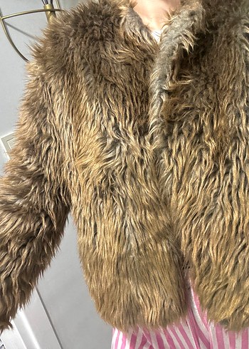 Kadın Kahverengi  Kürk Ceket - Görsel 3
