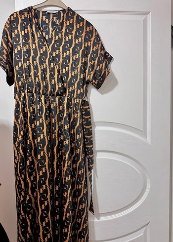 Leopar ve  Yılan Desenli Kadın Uzun Elbise - Görsel 3