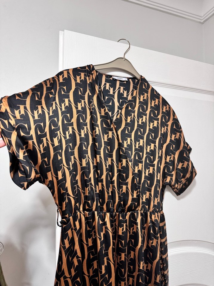 Leopar ve  Yılan Desenli Kadın Uzun Elbise - Görsel 2