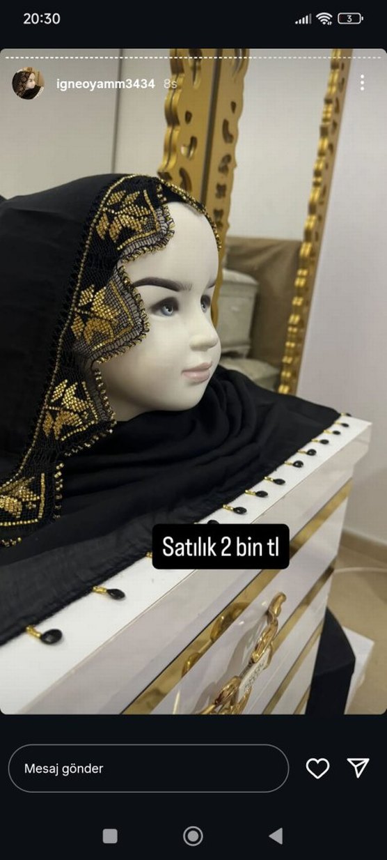 İşlemeli Boncuklu Kadın Broşu - Görsel 2