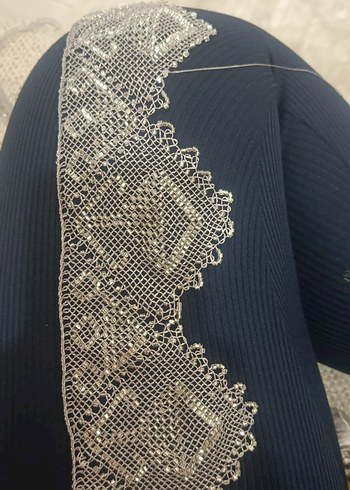 Boncuk İşlemeli Parlak Kahverengi Kadın Şal - Görsel 2