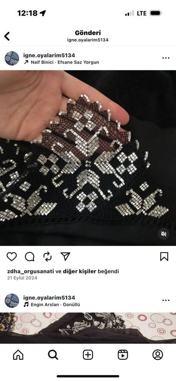 El Yapımı Siyah Beyaz Dantel Kenar - Görsel 3