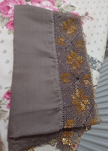 Gri Payetli Kadın Fular - Görsel 2