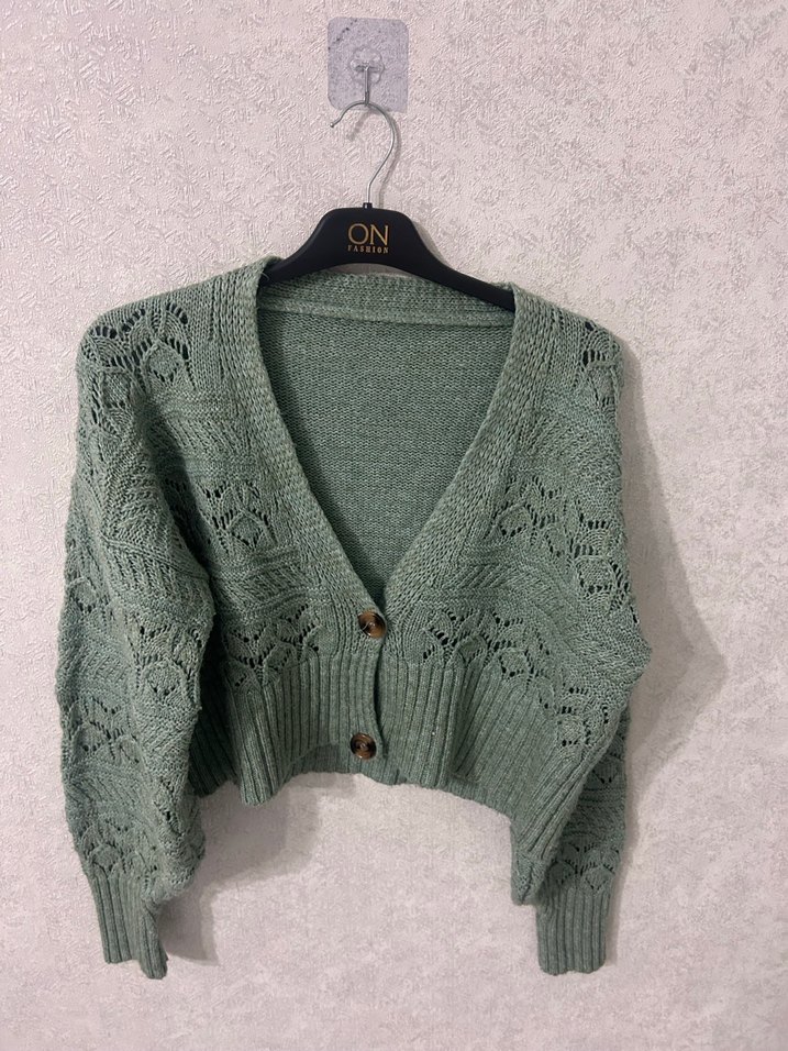 Örgü Bohem Kadın Kısa Kazak - Görsel 2