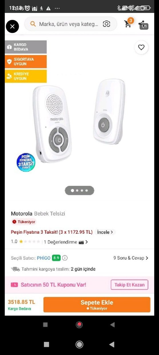 Motorola Beyaz Bebek Monitörü - Görsel 2