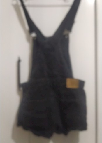 Kadın Siyah Denim Kısa Tulum - Görsel 2