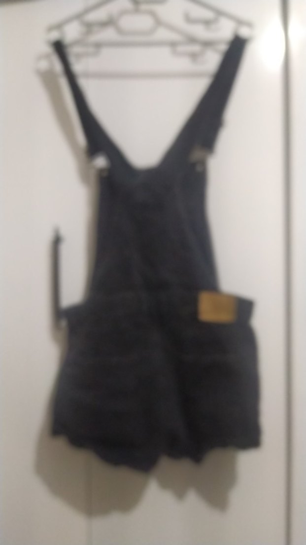 Kadın Siyah Denim Kısa Tulum - Görsel 2