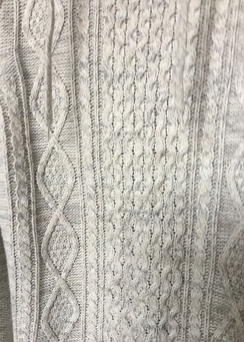 Gri Örgü Yüksek Yaka Kadın Kazak - Görsel 3