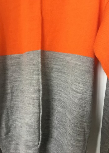 Gri Turuncu Örgü Kadın Triko - Görsel 2