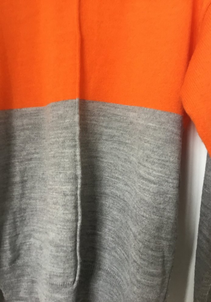 Gri Turuncu Örgü Kadın Triko - Görsel 2