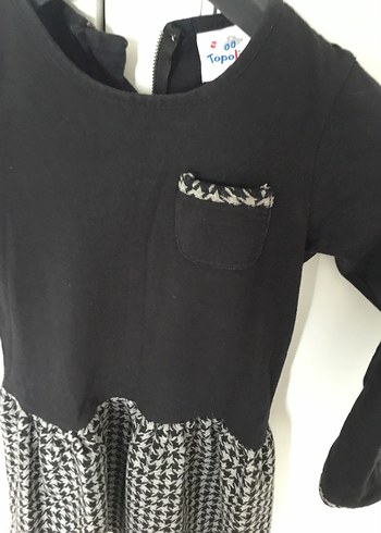 Kız Çocuk Siyah Uzun Kollu Kemerli Elbise - Görsel 4