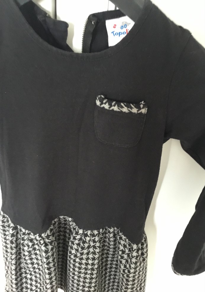 Kız Çocuk Siyah Uzun Kollu Kemerli Elbise - Görsel 4