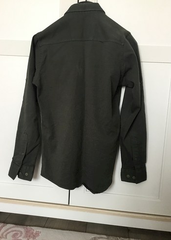 Erkek Gri Keten Uzun Kollu Gömlek - Görsel 5