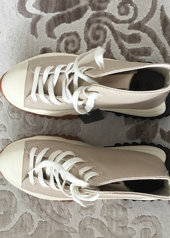 Bej Kadın Dolgu Topuklu Spor Ayakkabı - Görsel 3