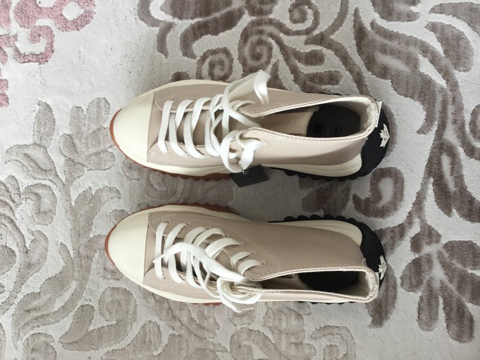 Bej Kadın Dolgu Topuklu Spor Ayakkabı - Görsel 3