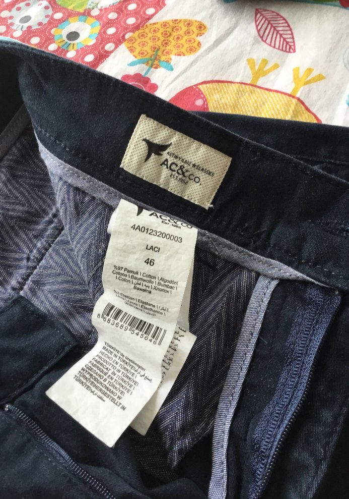 Lacivert 
Pamuklu Düğmeli Erkek Pantolon - Görsel 2