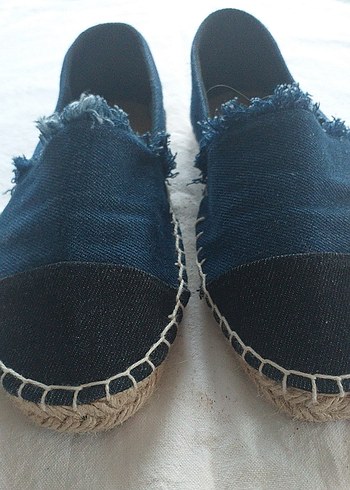 Kadın Lacivert Denim Dolgu Topuk Espadril - Görsel 2