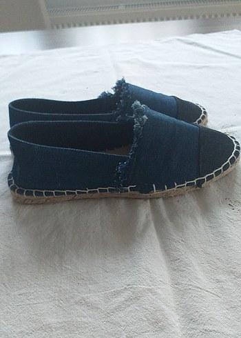 Kadın Lacivert Denim Dolgu Topuk Espadril - Görsel 3