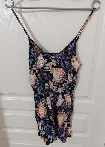 Kadın Çok Renkli Bohem Mini Tulum - Görsel 2