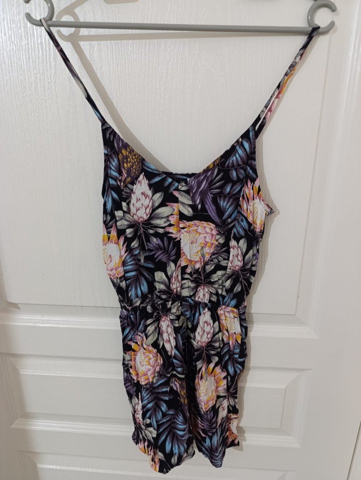 Kadın Çok Renkli Bohem Mini Tulum - Görsel 2